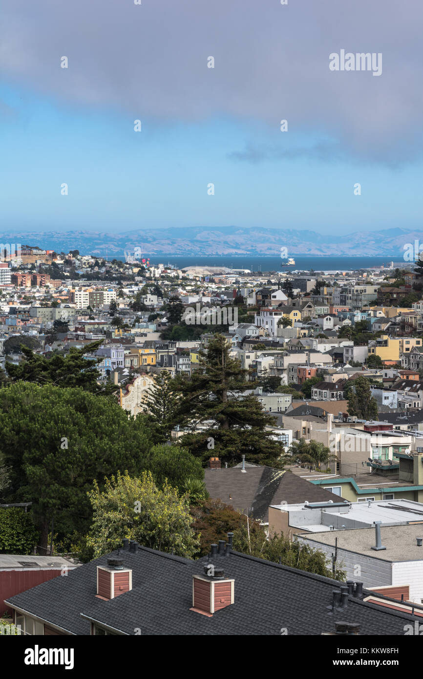 Vista panoramica di san francisco da castro Hill, California Foto Stock