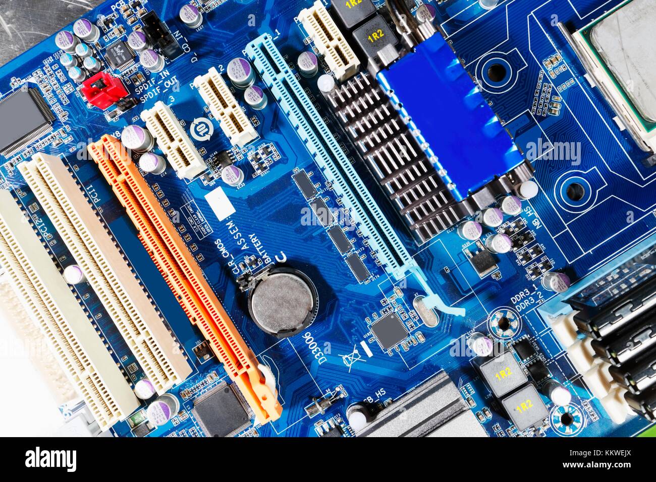 La scheda madre del computer. Foto Stock