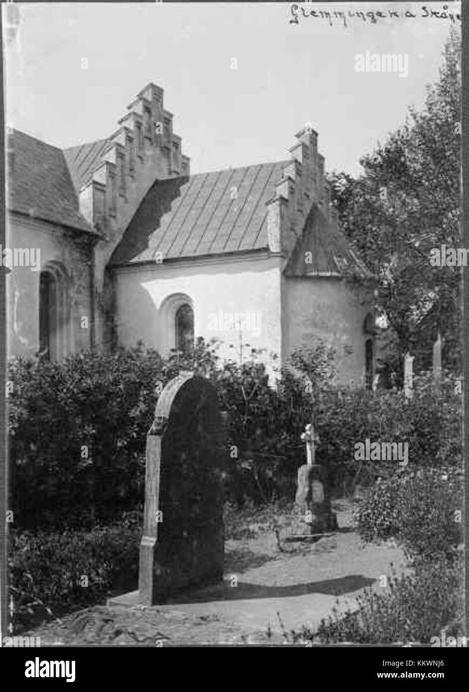 Fotografia della vecchia chiesa di Glemminge, inserita nel registro del patrimonio nazionale svedese (KMB 16000200052978). Foto Stock