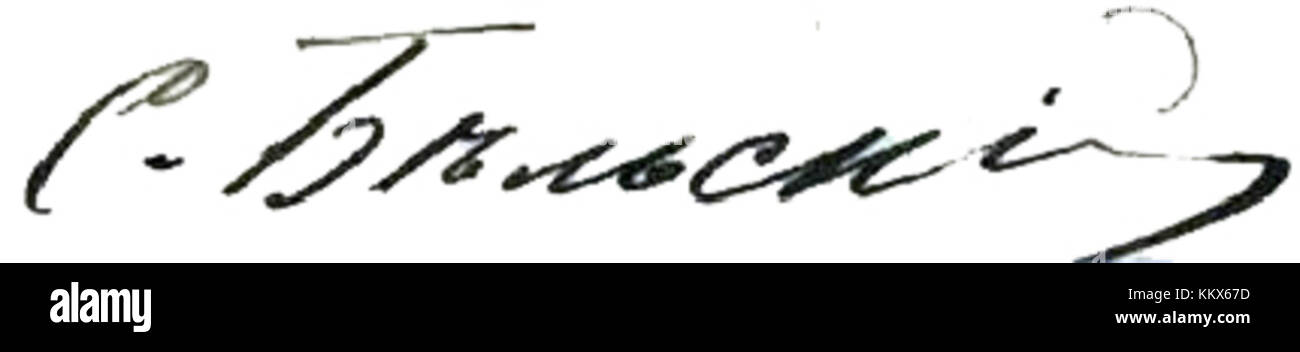 Questo si riferisce alla firma di Simon Belskiy, probabilmente una figura storica o artistica, che documenta il suo lavoro o influenza in un particolare campo. Foto Stock