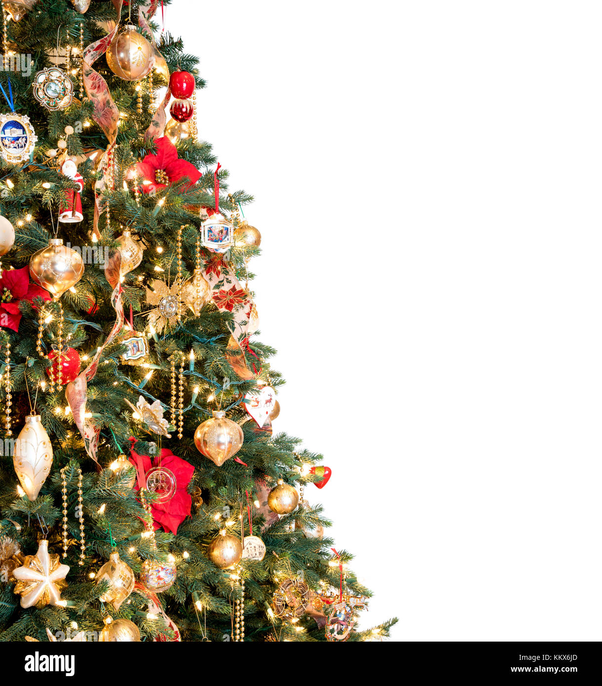 Albero di Natale decorato in hero formato intestazione Foto Stock