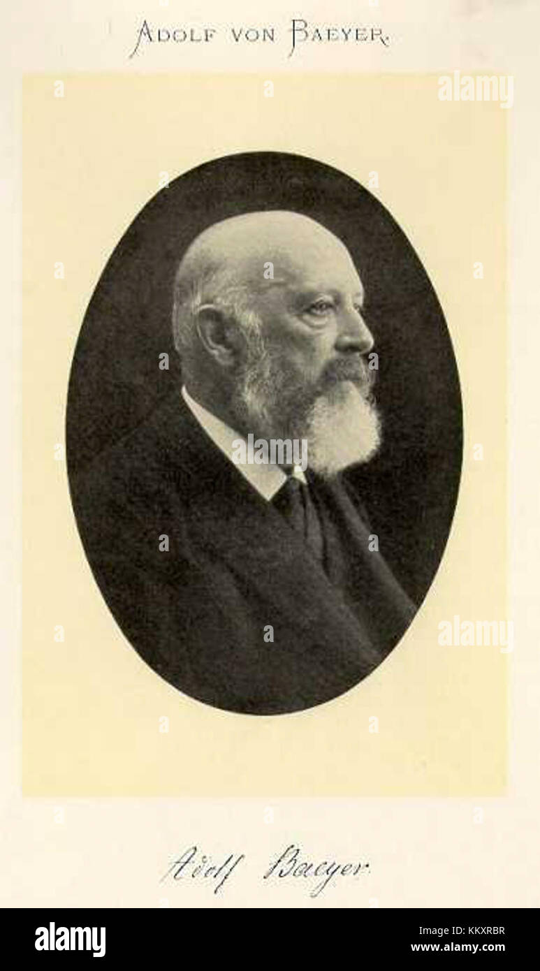Adolf von Baeyer è stato un chimico tedesco che ha vinto il Premio Nobel per la chimica nel 1905 per il suo lavoro sulla sintesi dell'indaco e di altri composti chimici, facendo progredire significativamente il campo della chimica organica. Foto Stock