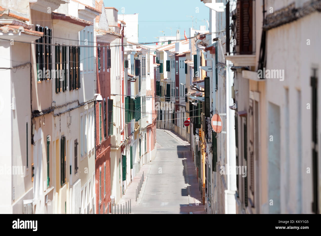 Centro citta' di Mahon - Minorca - Isole Baleari Foto Stock