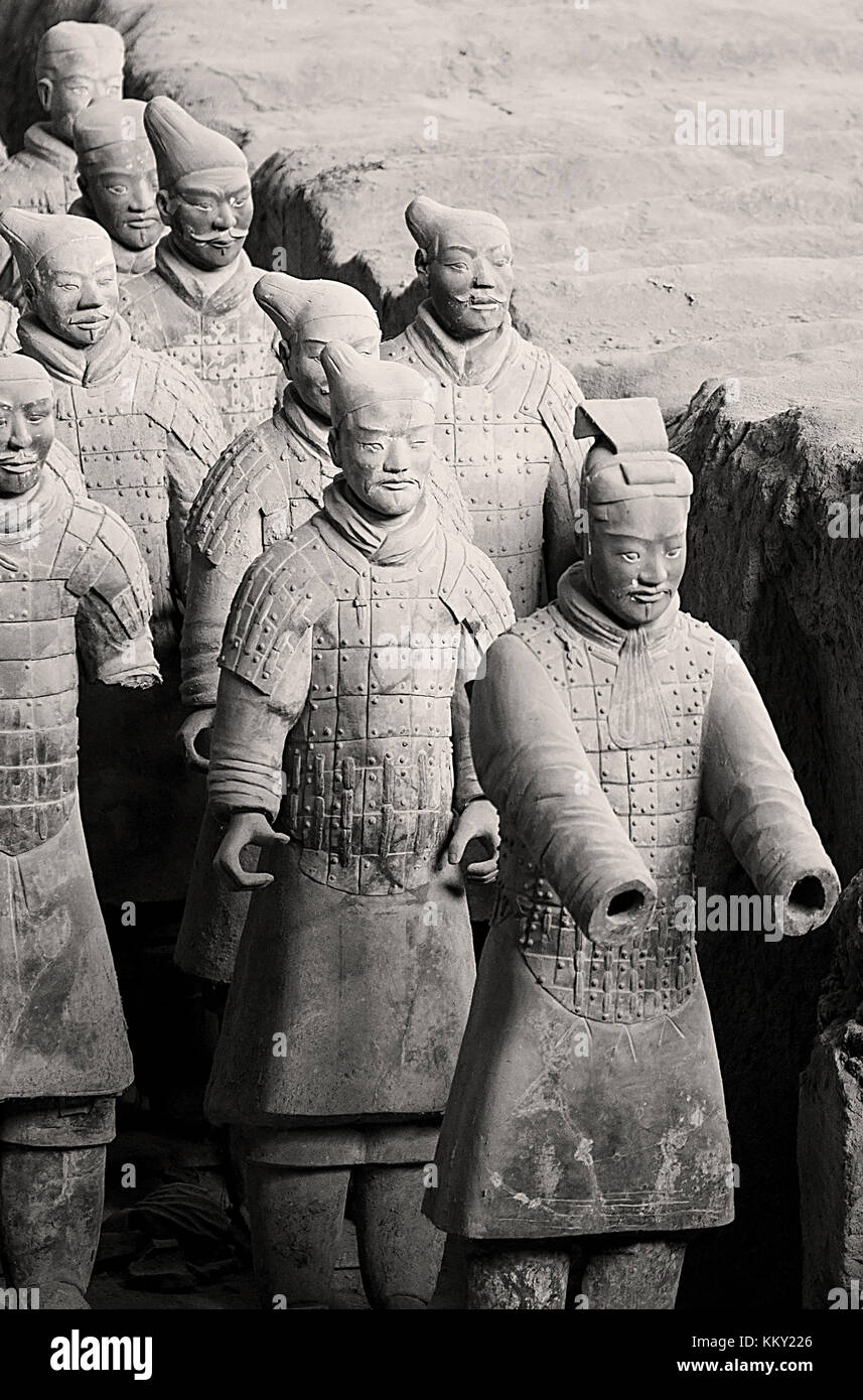 Xian,Cina - ottobre 21,2017: i resti archeologici dei guerrieri di xian sono visitati da migliaia di persone ogni giorno il 21 ottobre, in Cina. Foto Stock