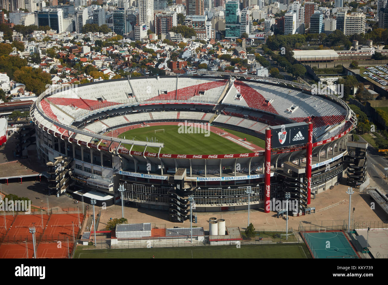 Estadio Antonio Vespucio Liberti (Stadio River Plate), Buenos Aires, Argentina, Sud America - aereo Foto Stock