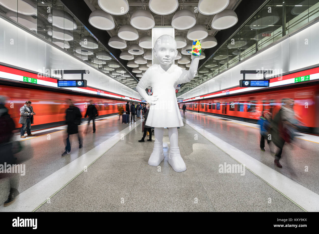 Tapiola Western la stazione della metropolitana di Espoo, Finlandia, Europa, UE Foto Stock