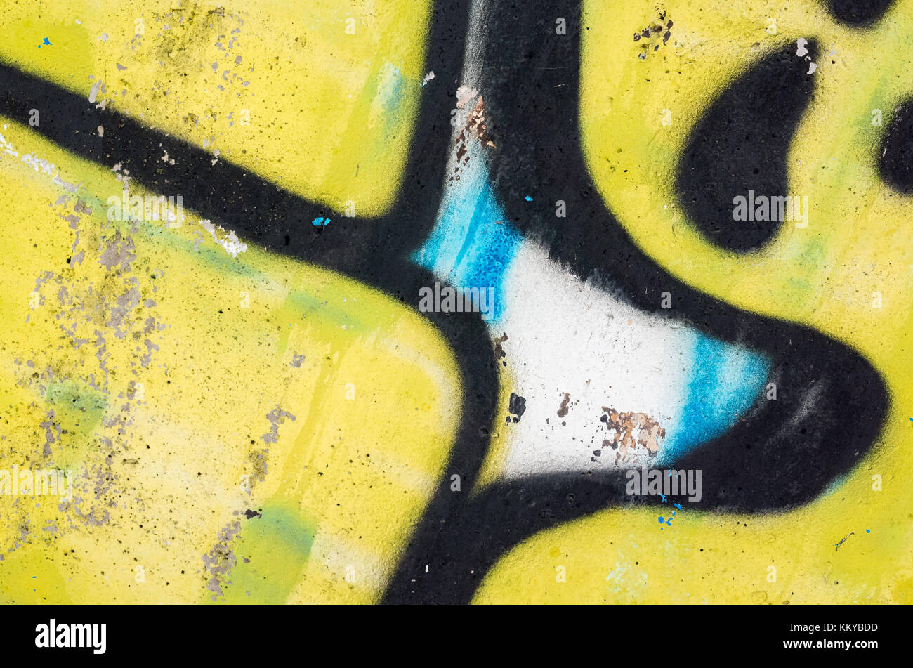 Abstract coloratissimo graffito frammento urbano vecchio muro di cemento texture Foto Stock