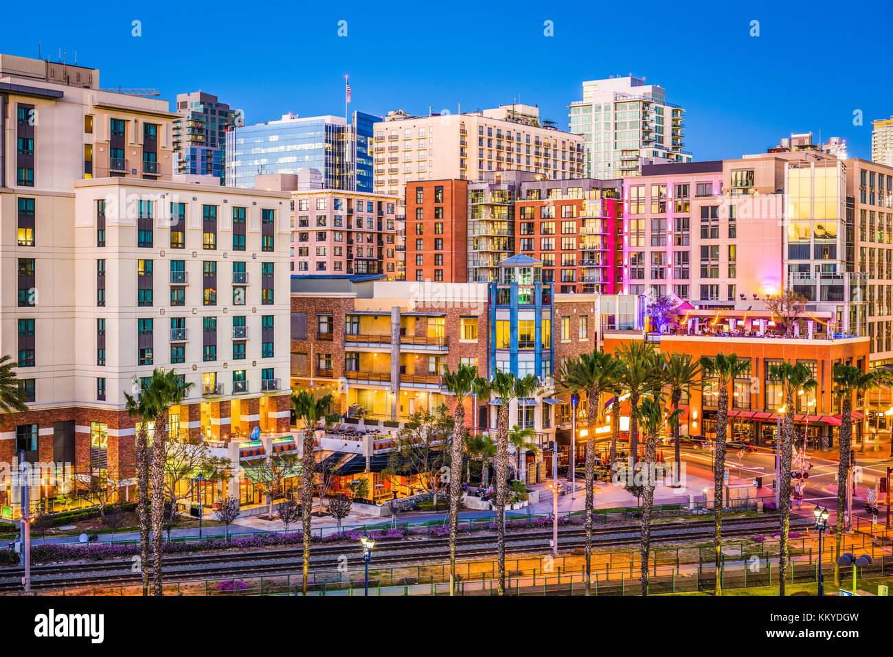 San Diego, California, Stati Uniti d'America cityscape presso il Gaslamp Quarter. Foto Stock