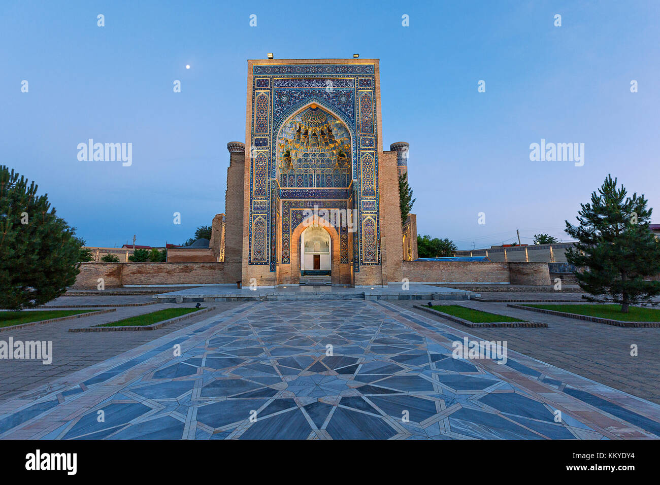 Gur Amir Mausoleo noto anche come tomba di Tamerlano, Samarcanda, Uzbekistan. Foto Stock