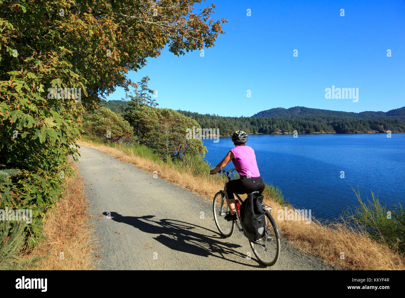 Oca galoppante sentiero regionale ( 55-chilometro) tra Victoria e leechtown, isola di Vancouver, British Columbia, Canada Foto Stock