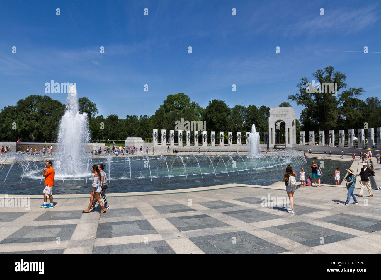 La Nazionale il Memoriale della Seconda Guerra Mondiale, National Mall di Washington DC, Stati Uniti. Foto Stock