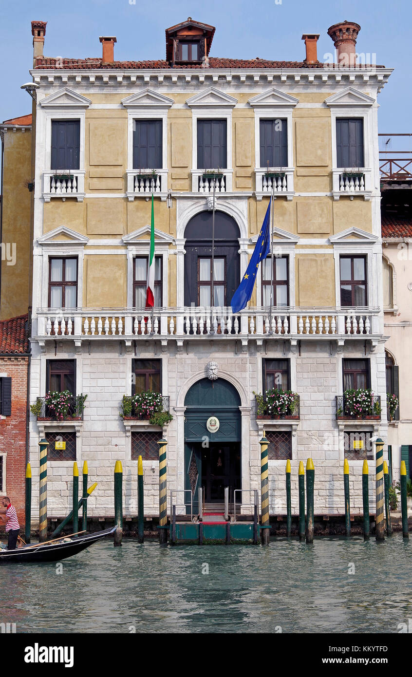 Palazzo Civran, Grand Canal, Venezia, Italia, riva sinistra, appena a nord del ponte di Rialto Foto Stock