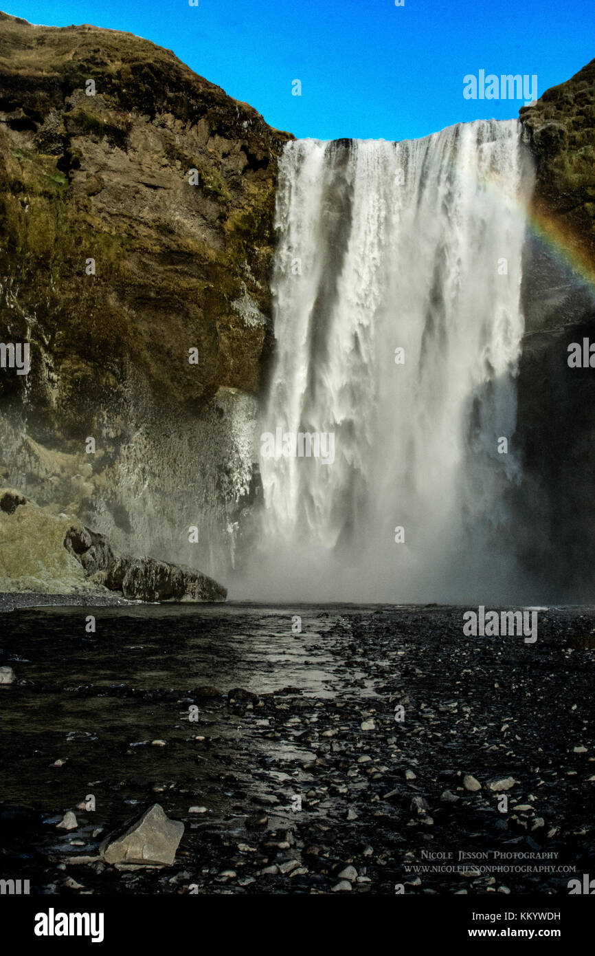 Skogafoss - cascata Islanda Foto Stock