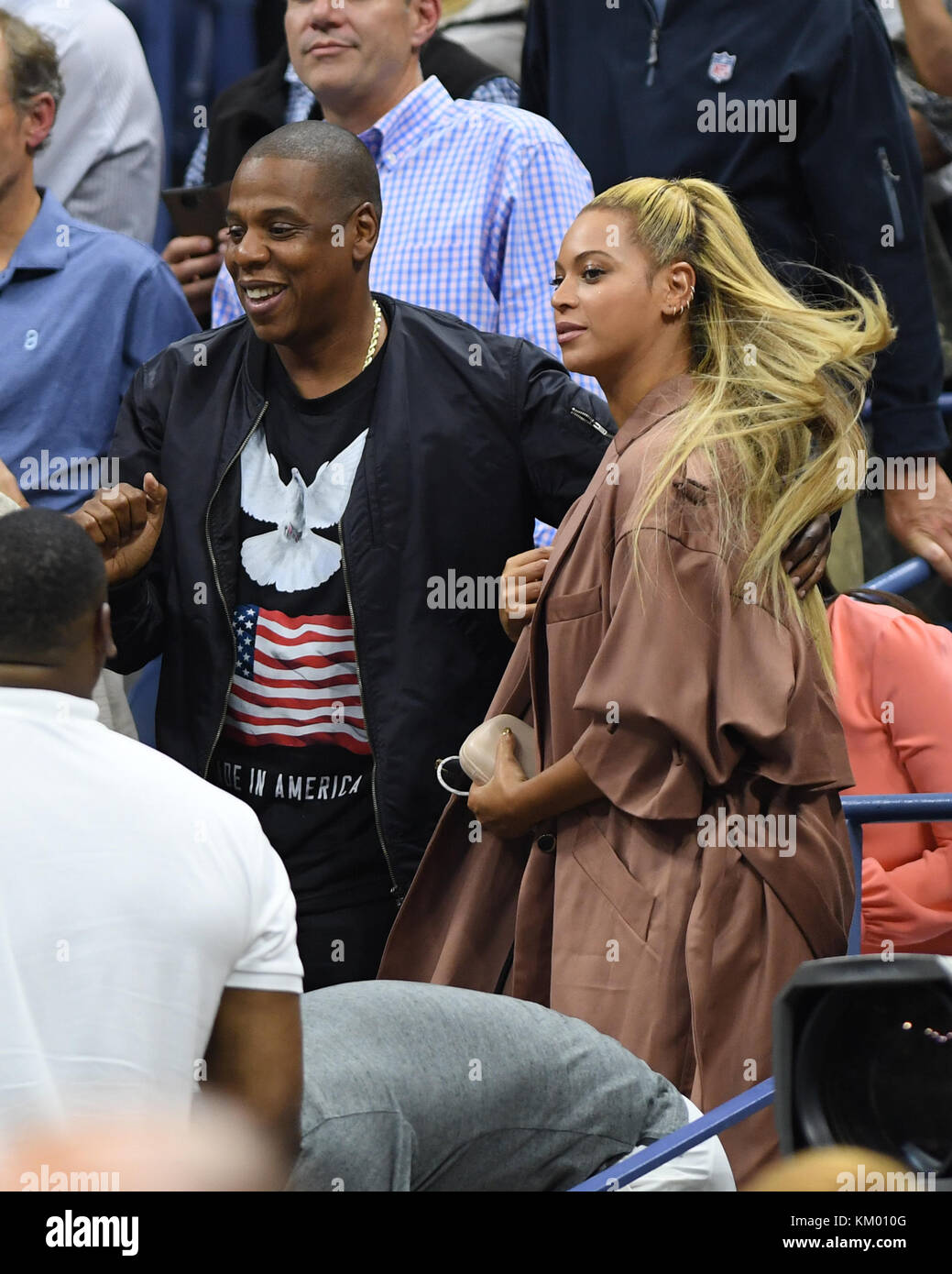 NEW YORK, NY - SETTEMBRE 01: Jay Z, Beyonce il quarto giorno del 2016 US Open presso l'USTA Billie Jean King National Tennis Center il 29 agosto 2016 nel quartiere Flushing del quartiere Queens di New York City People: Jay Z, Beyonce Foto Stock