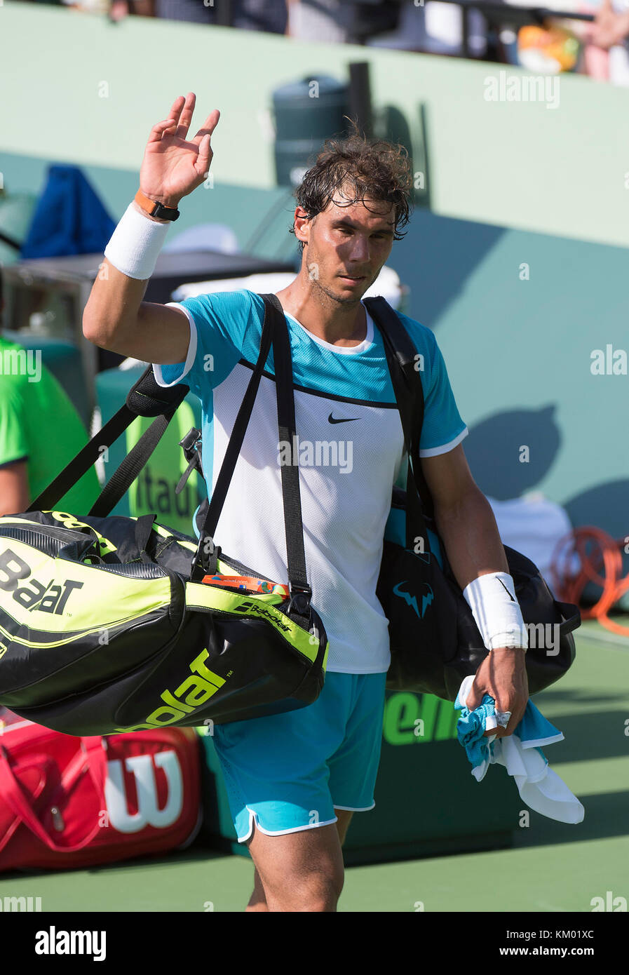 KEY BISCAYNE, FL - 26 MARZO: Rafael Nadal il giorno 6 del Miami Open presentato da Itau al Crandon Park Tennis Center il 26 marzo 2016 a Key Biscayne, Florida persone: Rafael Nadal Foto Stock