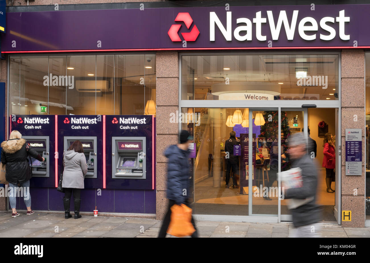 NatWest bank, Northumberland St, Newcastle upon Tyne, England, Regno Unito Foto Stock