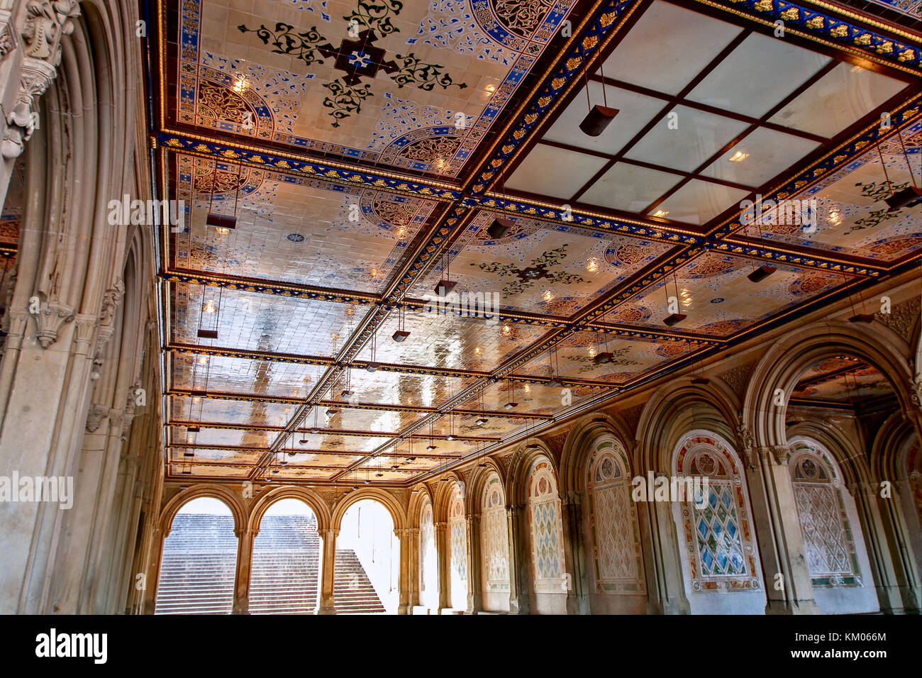 Sottopassaggio Bethesda Terrace nel Central Park di New York. Foto Stock