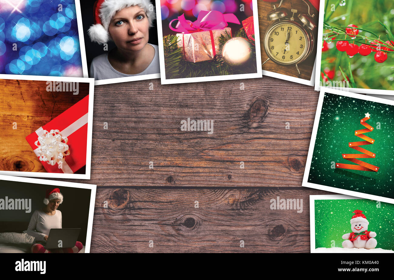 Natale e Anno Nuovo feste collage con spazio di copia Foto Stock