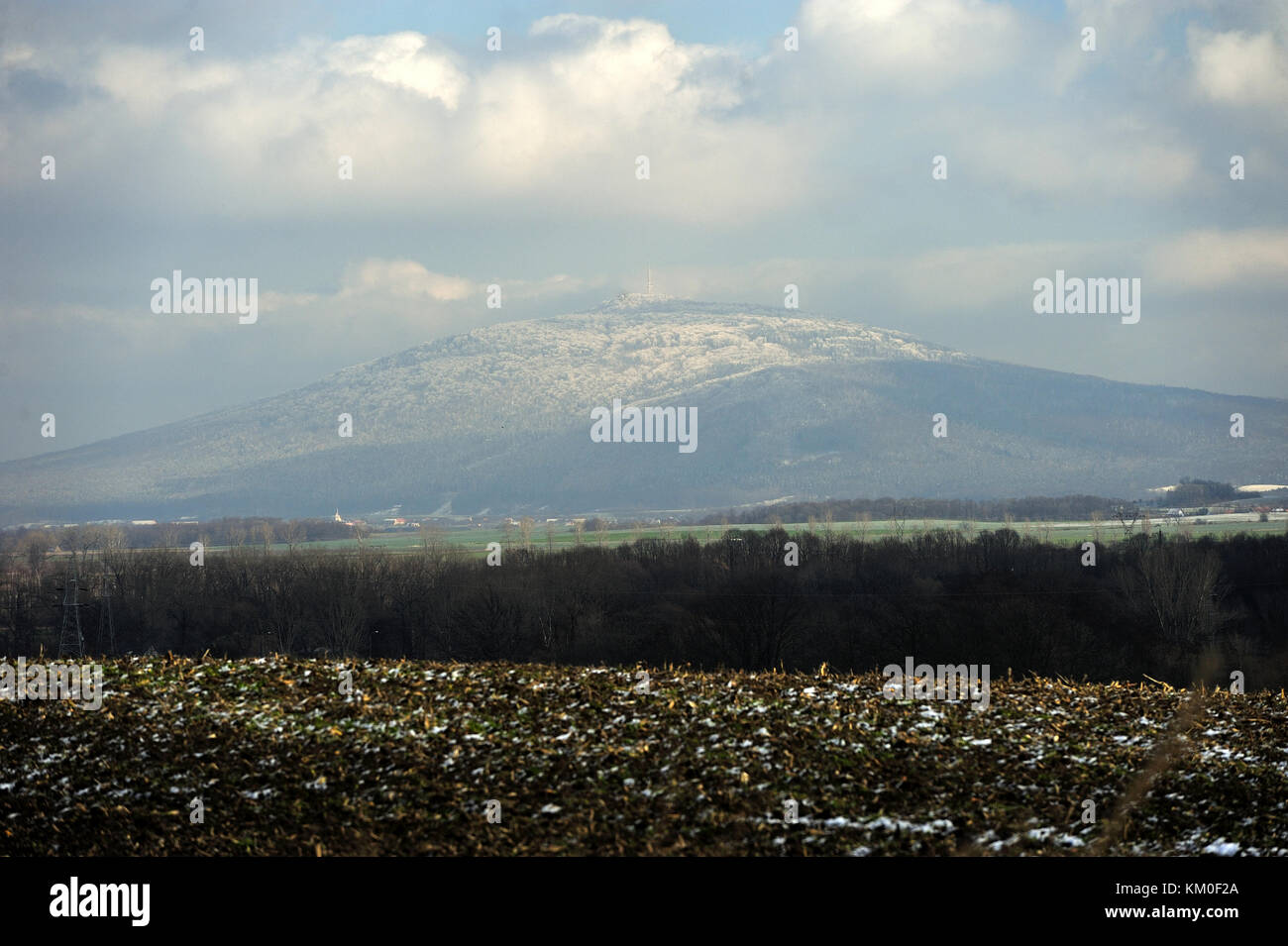 Sleza, 718 m sopra il livello del mare, paesaggio, Dolnoslaskie, paesaggio, montagna, foto di kazimierz jurewicz, Polonia, Slesia, viaggi Foto Stock