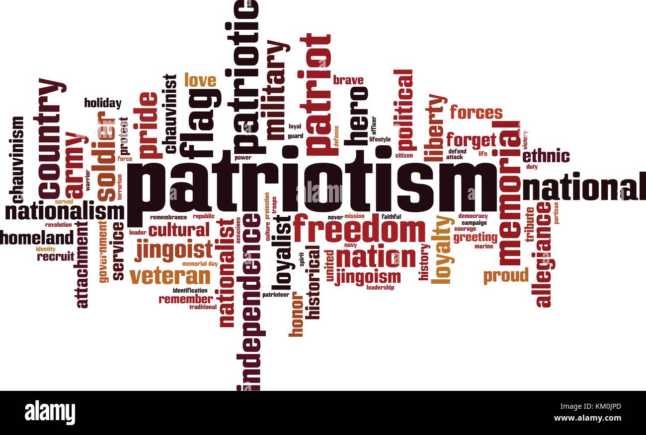 Il patriottismo parola concetto cloud. illustrazione vettoriale Illustrazione Vettoriale