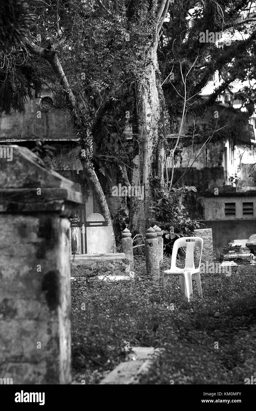 Penang Malaysia, scene di strada dell'Estremo Oriente e colori esotici tra cui Singapore e le strade di Singapore Foto Stock