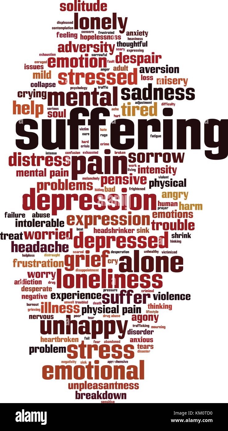 La sofferenza di parola il concetto di cloud. illustrazione vettoriale Illustrazione Vettoriale