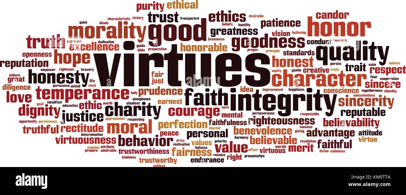 Le virtù di parola il concetto di cloud. Illustrazione Vettoriale Illustrazione Vettoriale