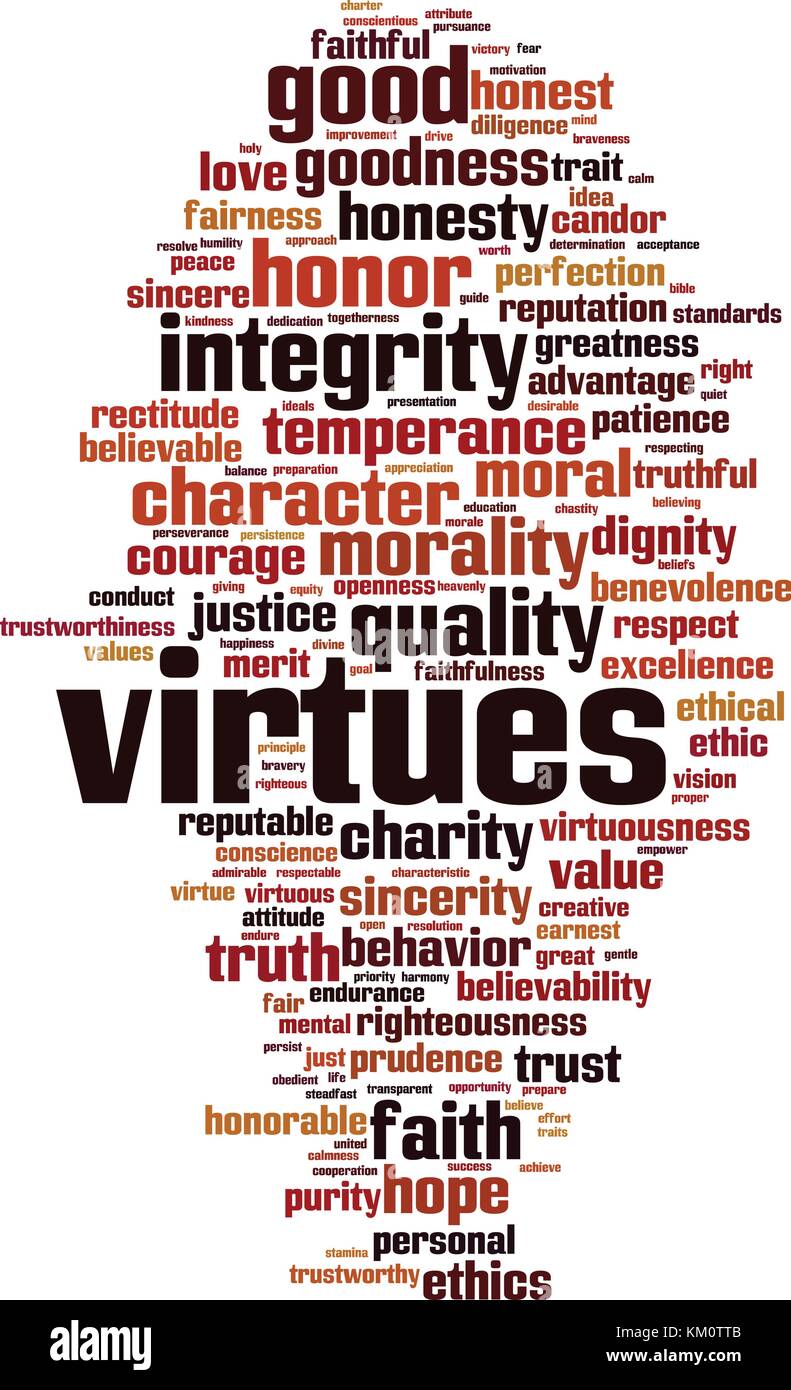 Le virtù di parola il concetto di cloud. Illustrazione Vettoriale Illustrazione Vettoriale