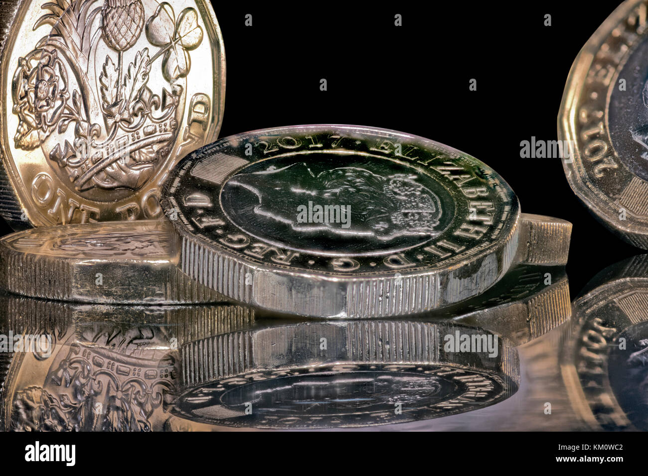 Monete dal Regno Unito Foto Stock
