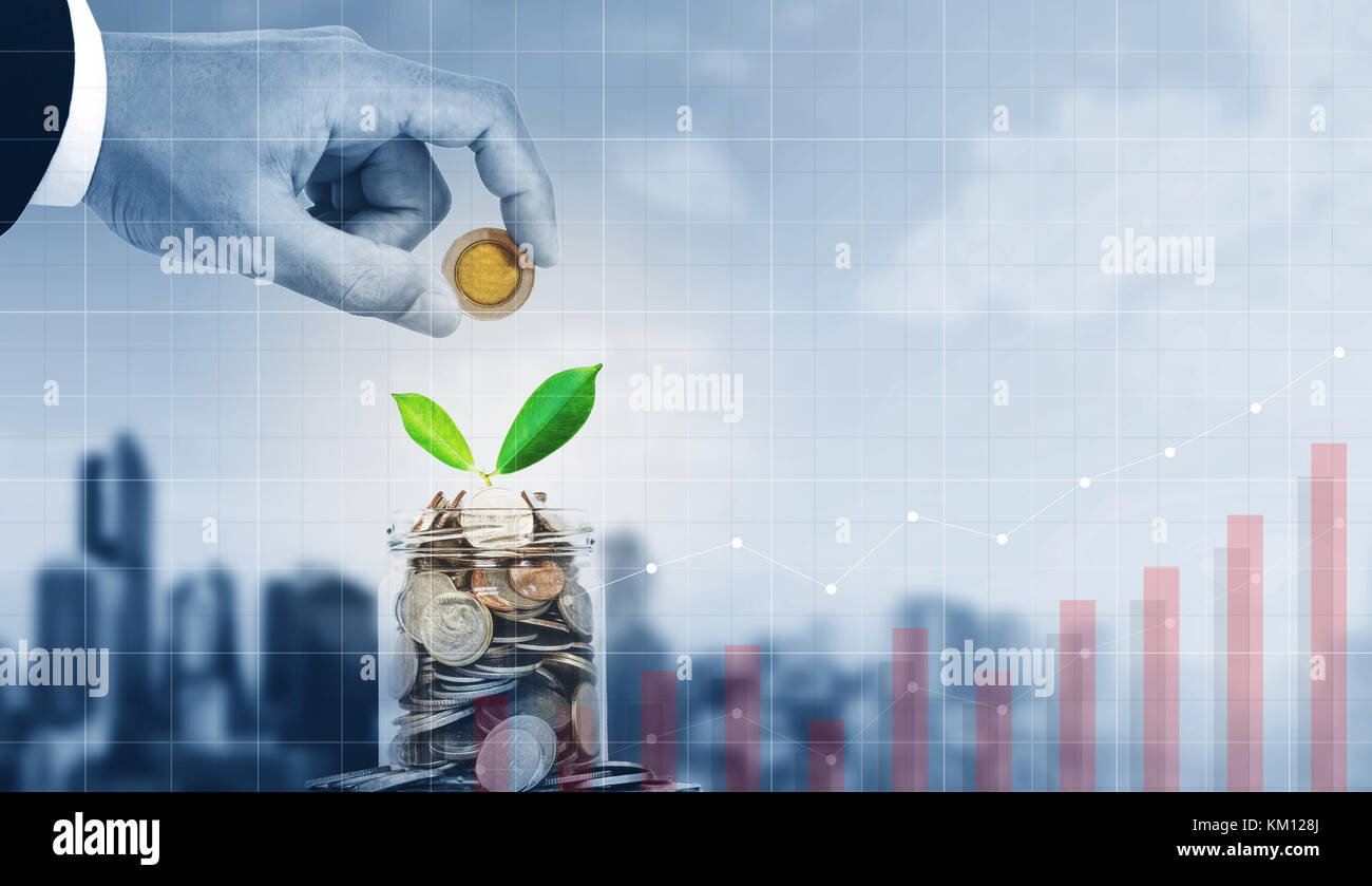 Gli investimenti delle imprese, il risparmio e la crescita del business Foto Stock