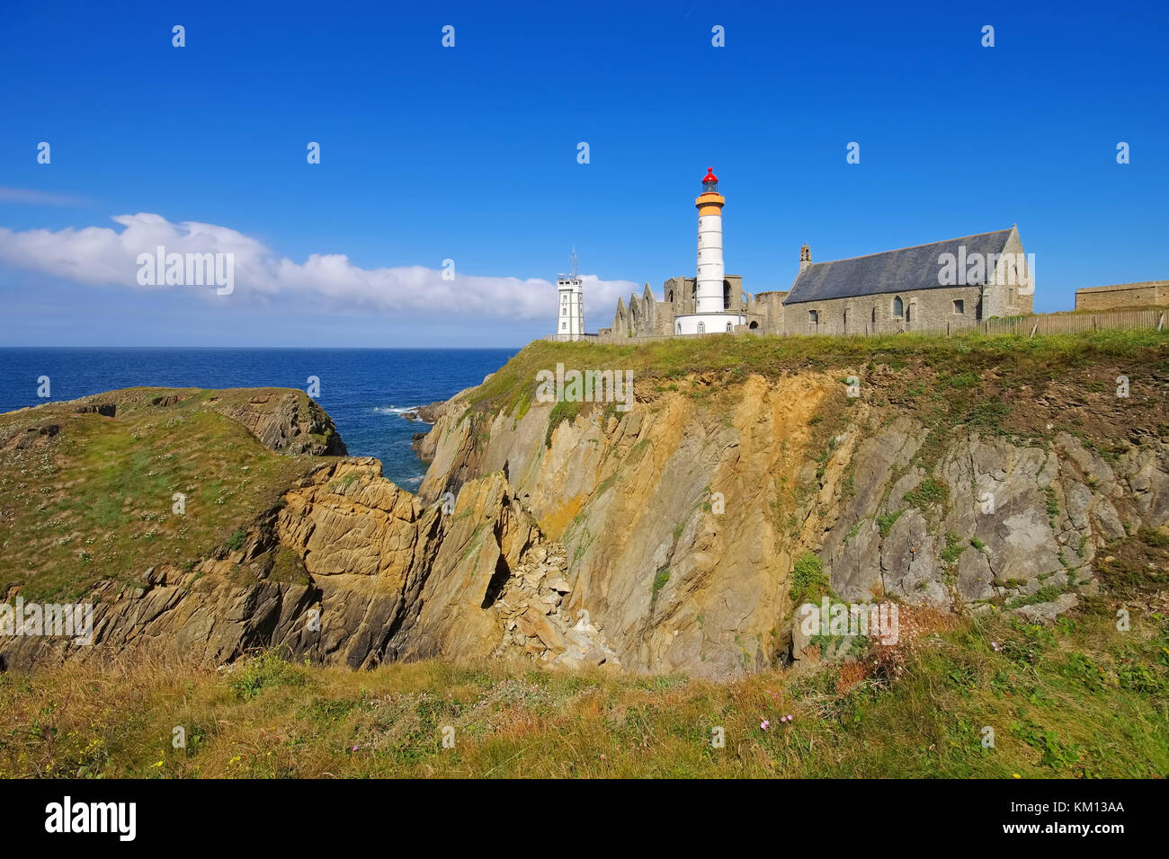 Phare de saint-mathieu in Bretagna, Francia Foto Stock