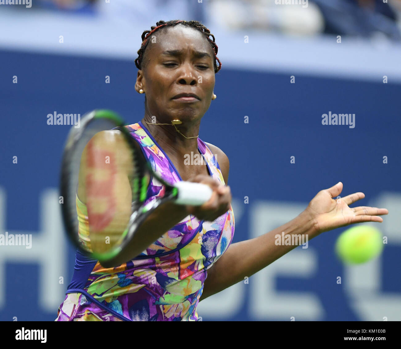 NEW YORK, NY - 01 SETTEMBRE: Venus Williams il quarto giorno del 2016 US Open all'USTA Billie Jean King National Tennis Center il 29 agosto 2016 nel quartiere Flushing del quartiere Queens di New York City People: Venus Williams Foto Stock