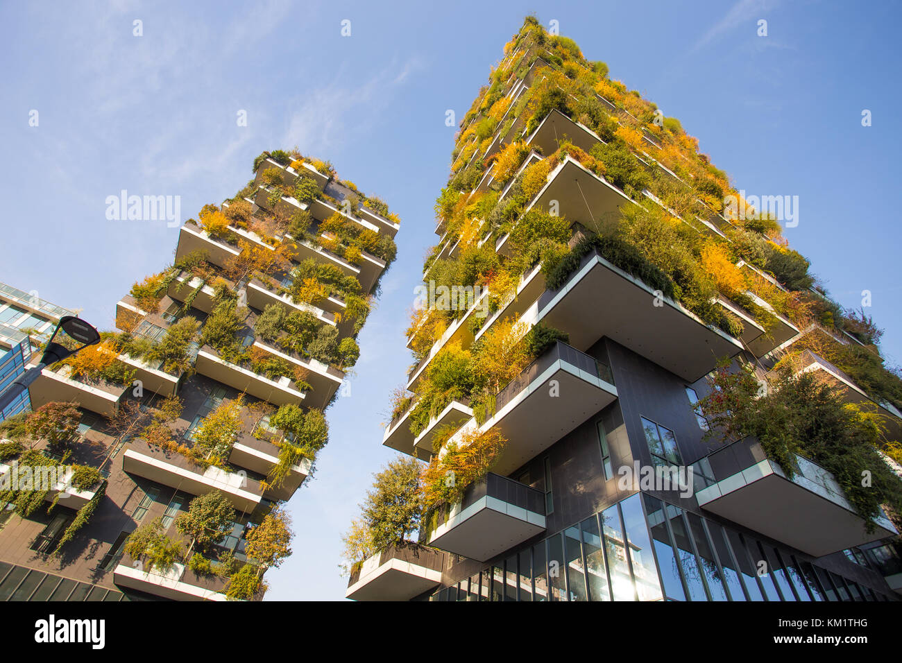 Milano, 11 novembre 2017 - "bosco verticale", bosco verticale nel periodo autunnale, appartamenti ed edifici nella zona "isola" della città di Milano Foto Stock