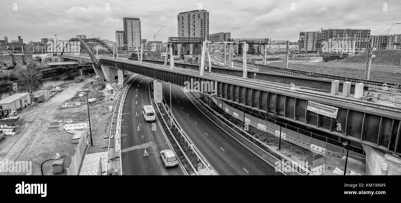 Foto aerea di Salford ponte Corda Foto Stock