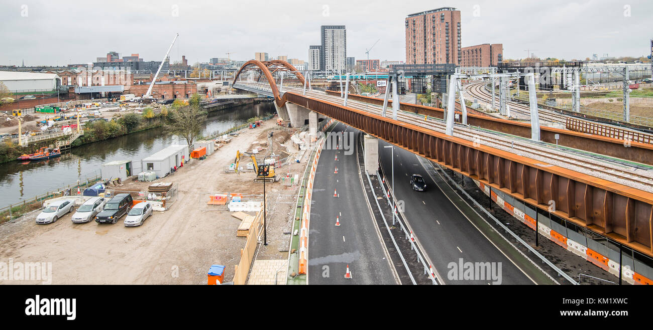 Foto aerea di Salford ponte Corda Foto Stock