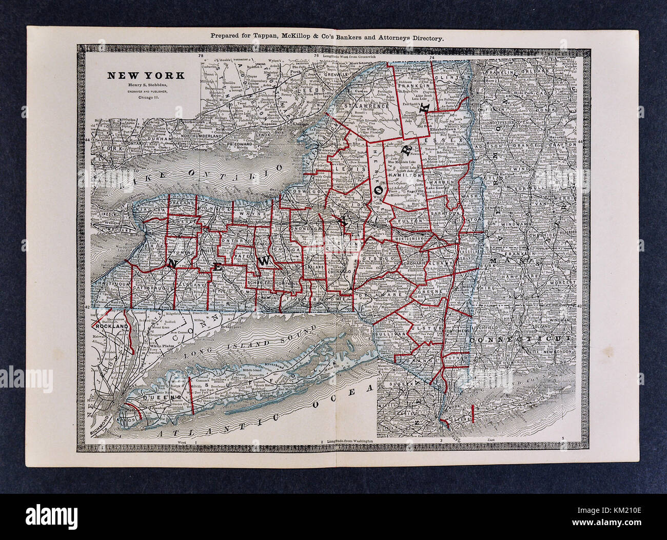 George Cram mappa Antichi dal 1866 Atlas per avvocati e banchieri: Stati Uniti - New York - New York City Albany Buffalo Niagara Falls Siracusa Rochester Foto Stock