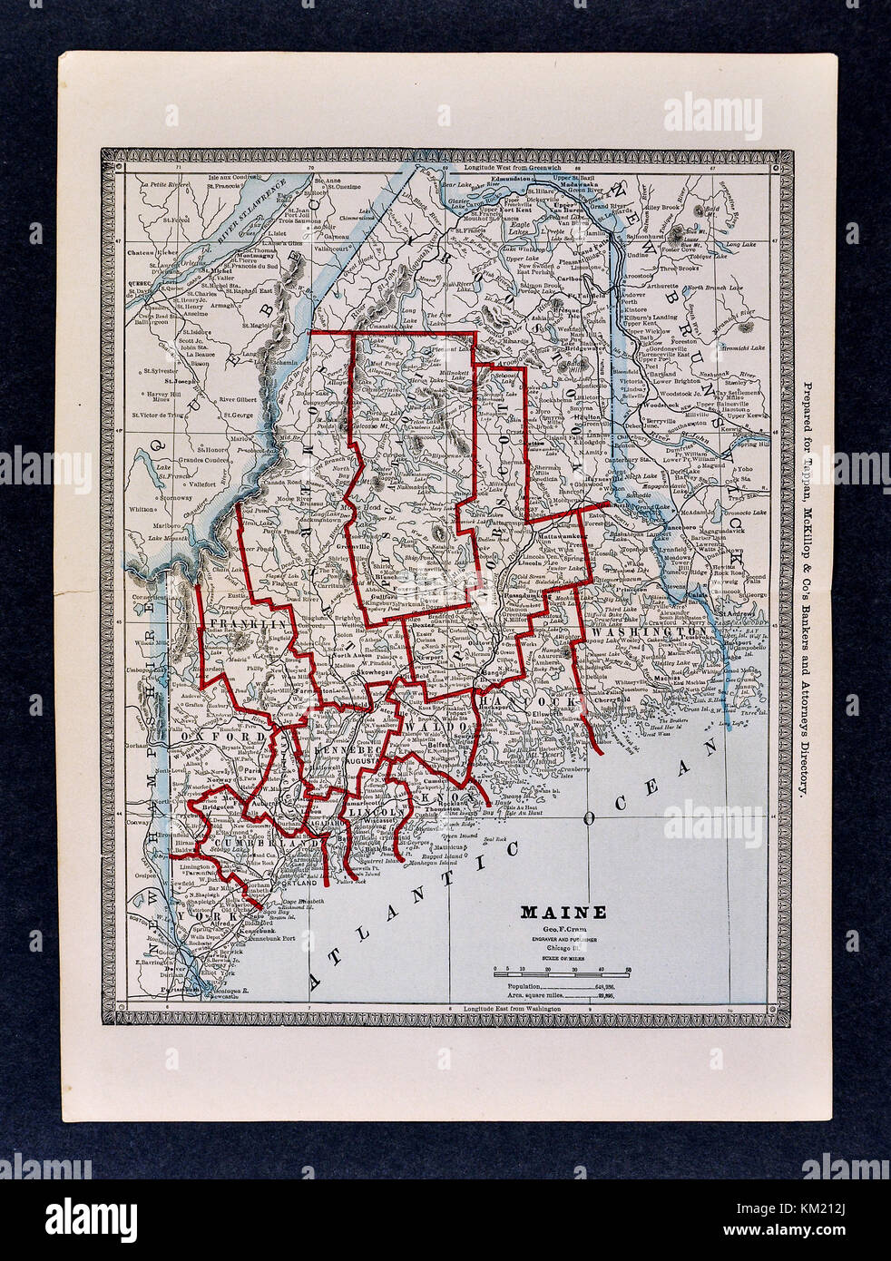Antica mappa di bangor maine immagini e fotografie stock ad alta