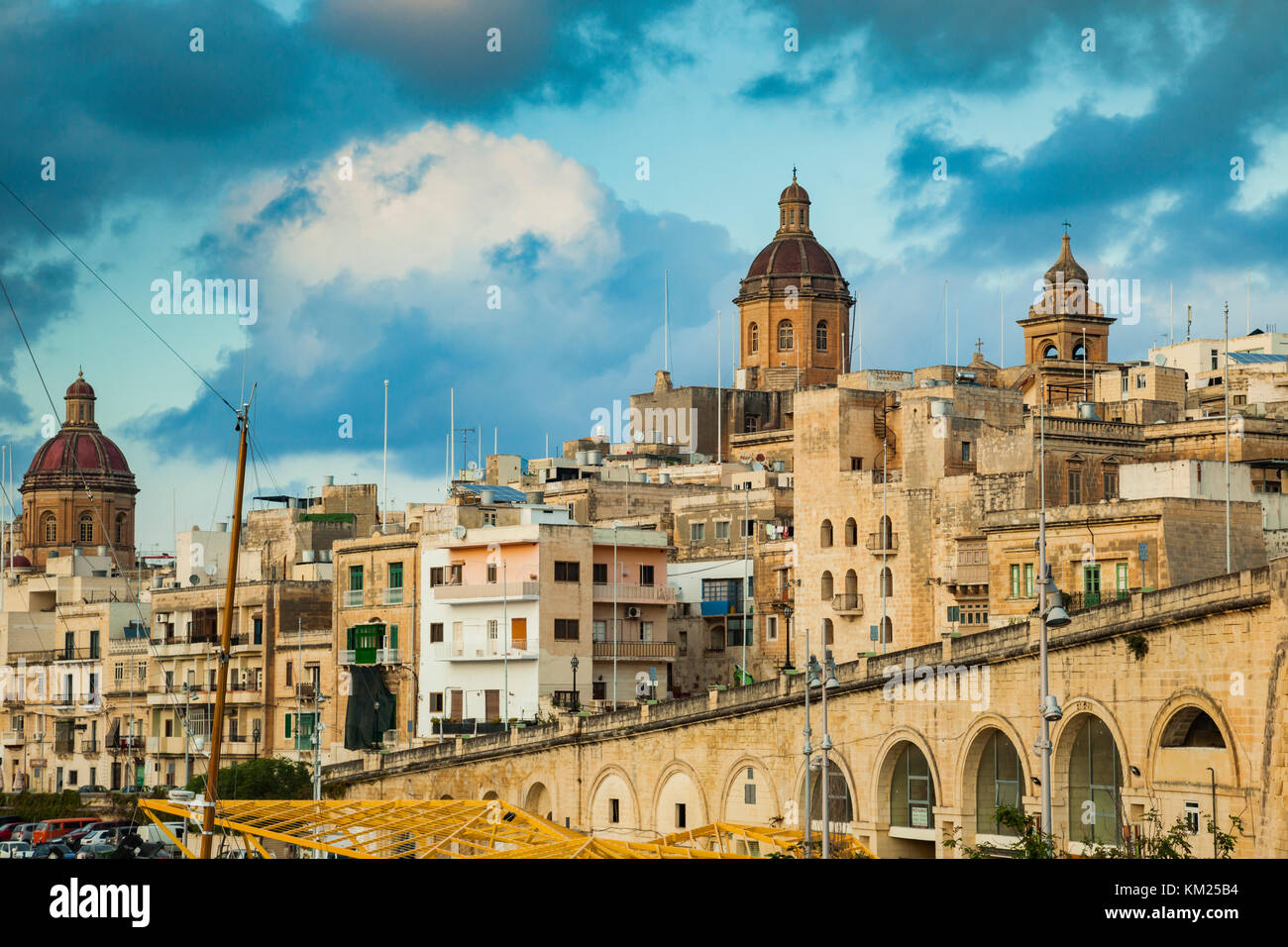 Tramonto a Vittoriosa, Malta. Foto Stock