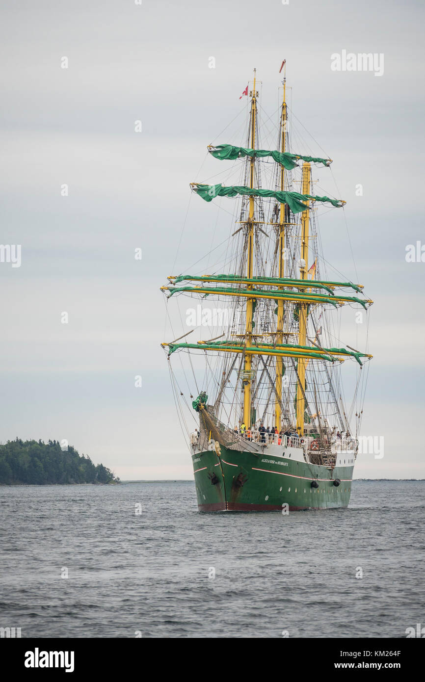 Barque Alexander von Humboldt 2 entra nel porto di Halifax. Foto Stock