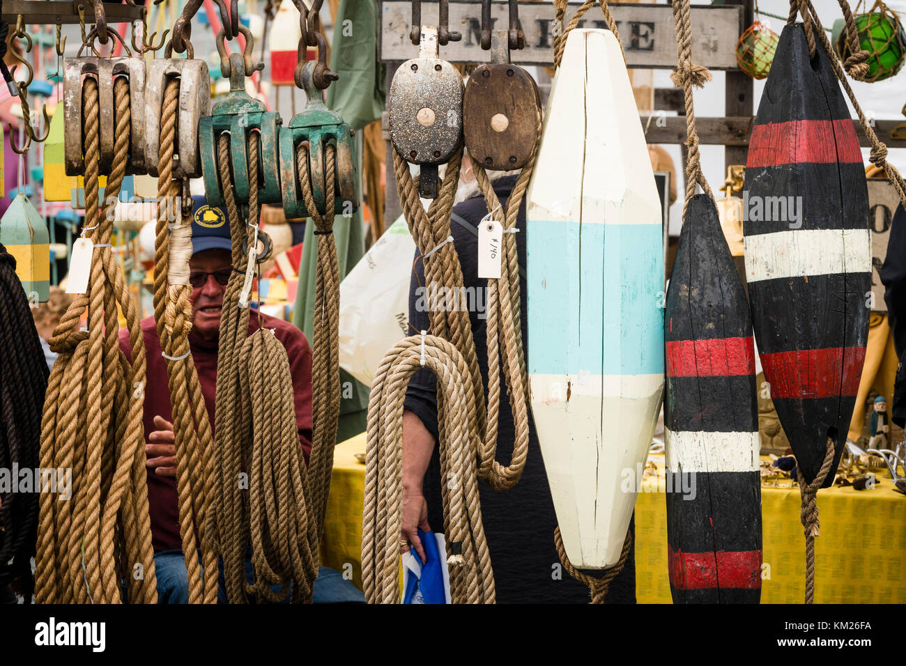 Marino mercato hardware sul porto di Lunenburg, Nova Scotia, Canada. Foto Stock