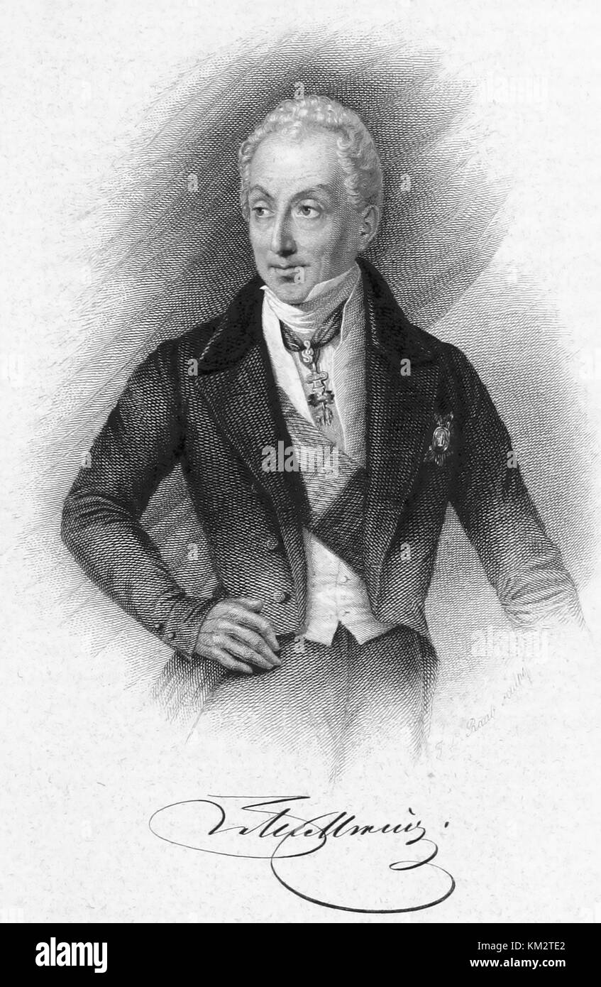 Principe KLEMENS von METTERNICH (1773-1859) diplomatico e statista tedesco Foto Stock