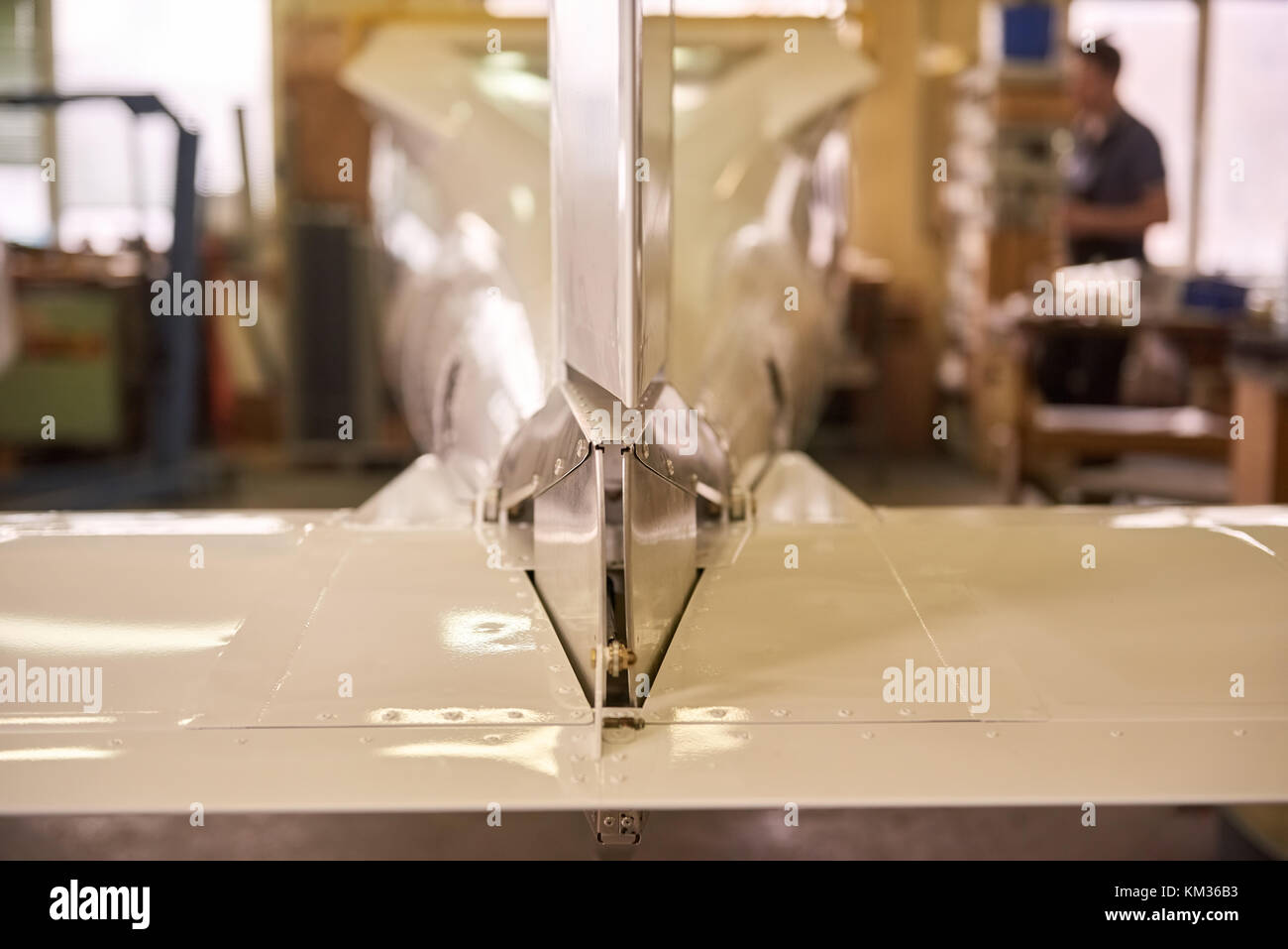 Coda di aereo vicino. Foto Stock