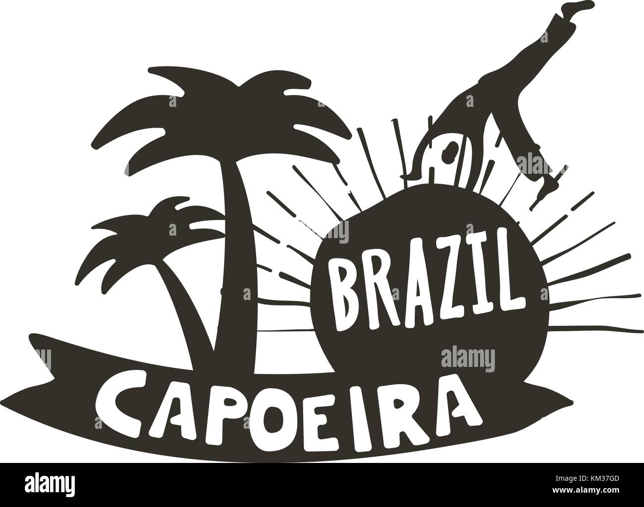 Capoeira di ballo brasiliano di origine africana poster Illustrazione Vettoriale