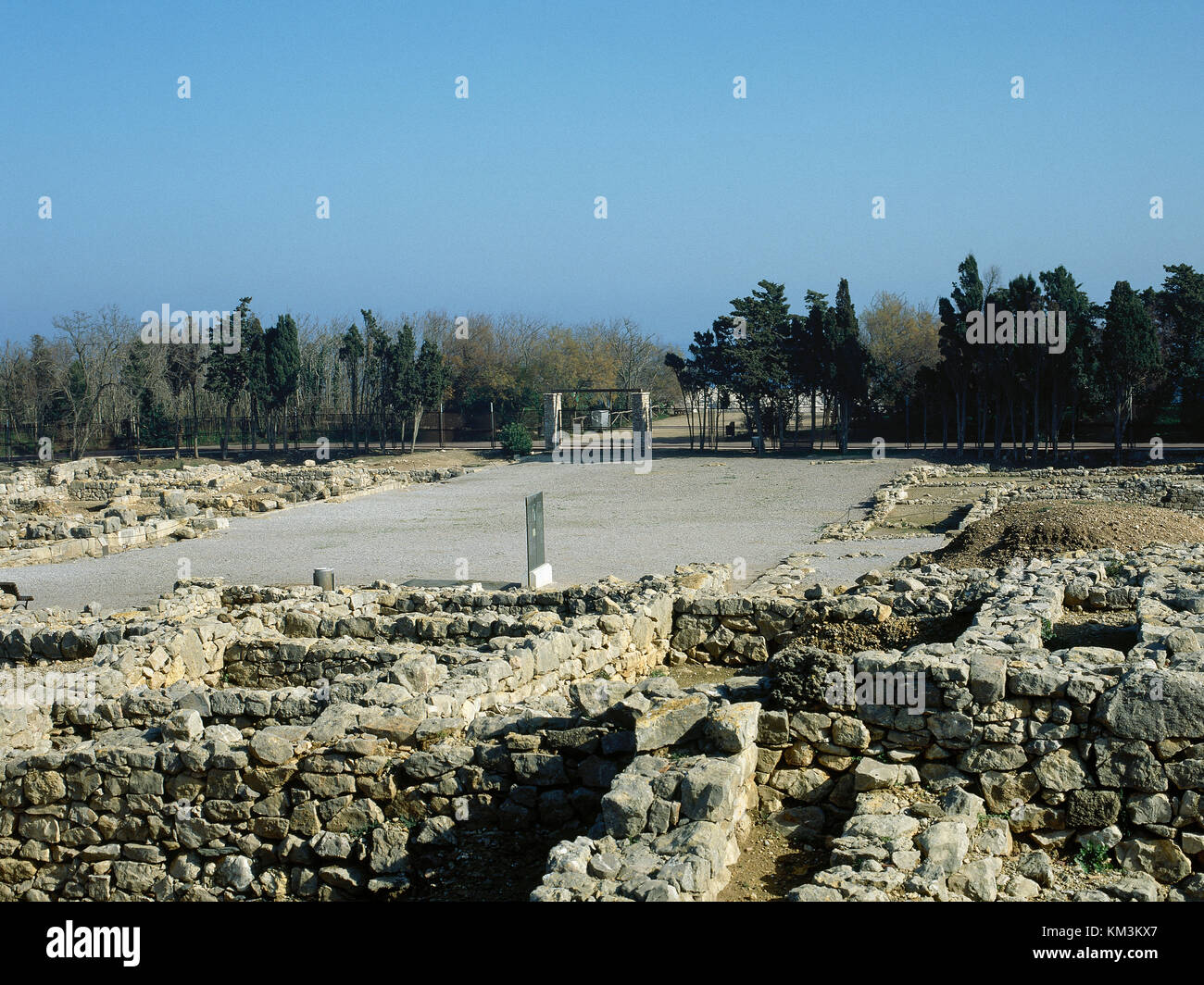 Spagna. Catalogna. empuries. Neapolis greca. agora. rovine. Il II secolo a.c. Foto Stock