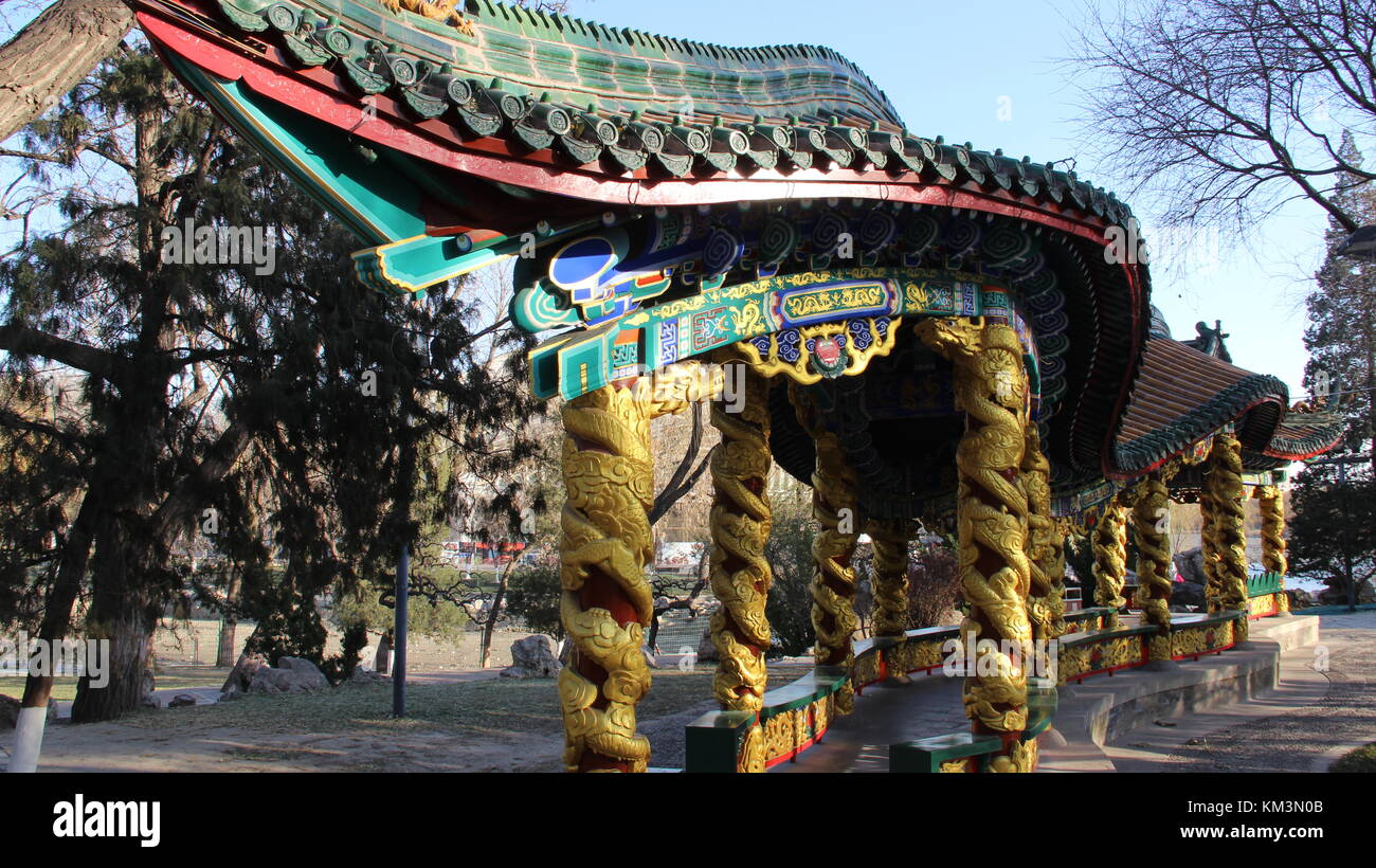 Dragon decorazioni in longtan park - Pechino, Cina Foto Stock