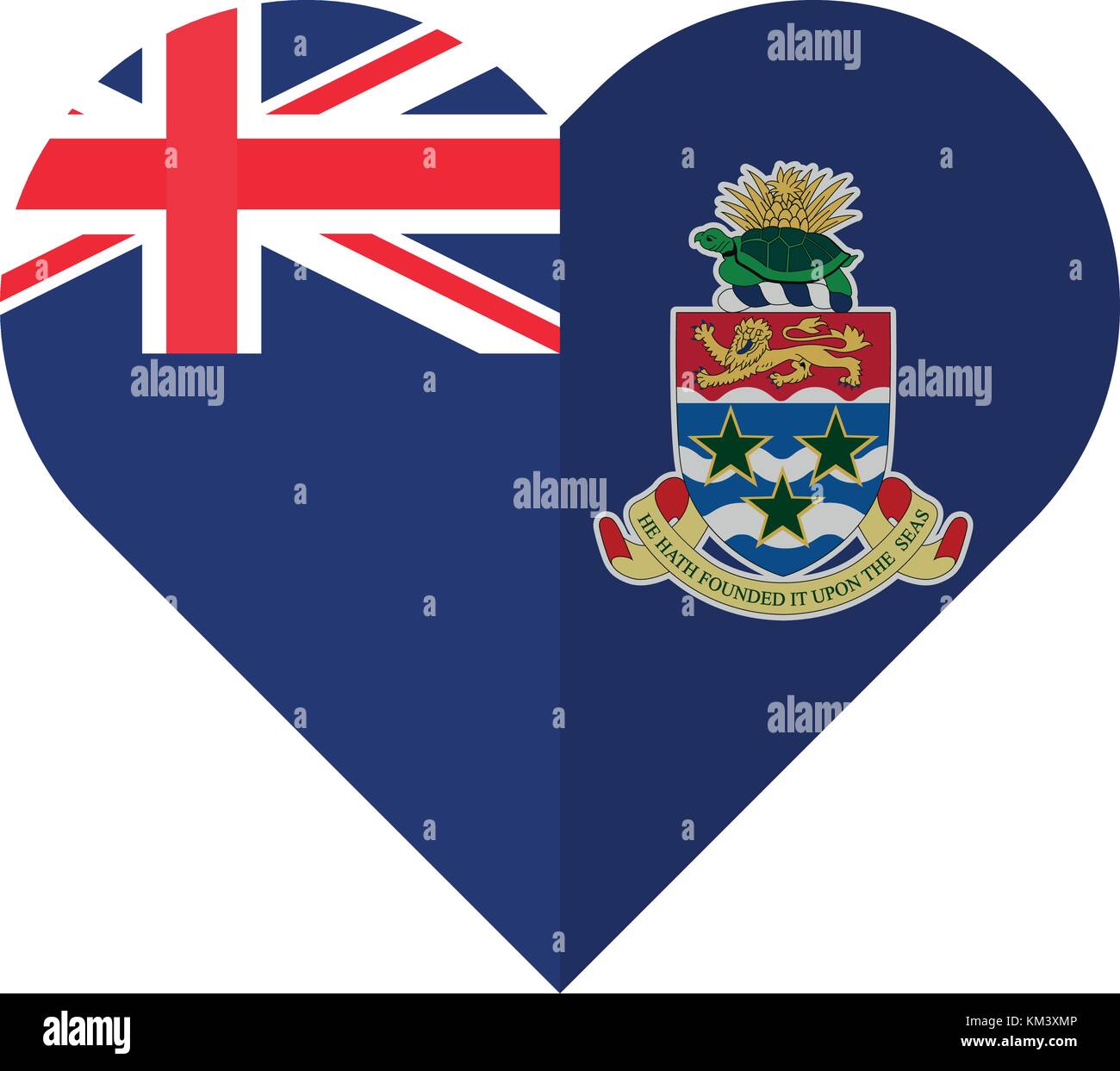 Isole Cayman cuore bandiera Illustrazione Vettoriale