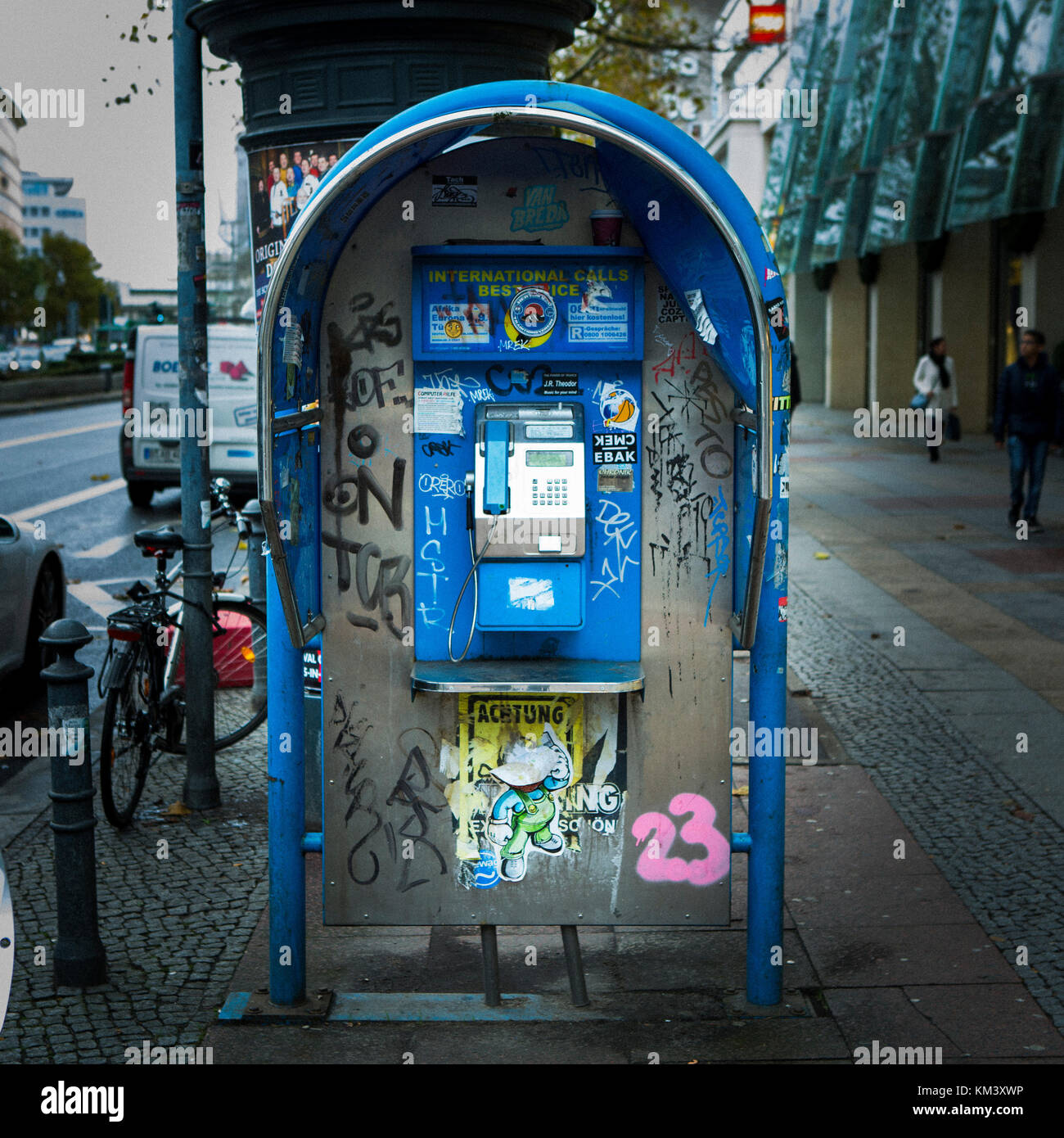 Telefono pubblico. Berlino. Germania. Foto Stock