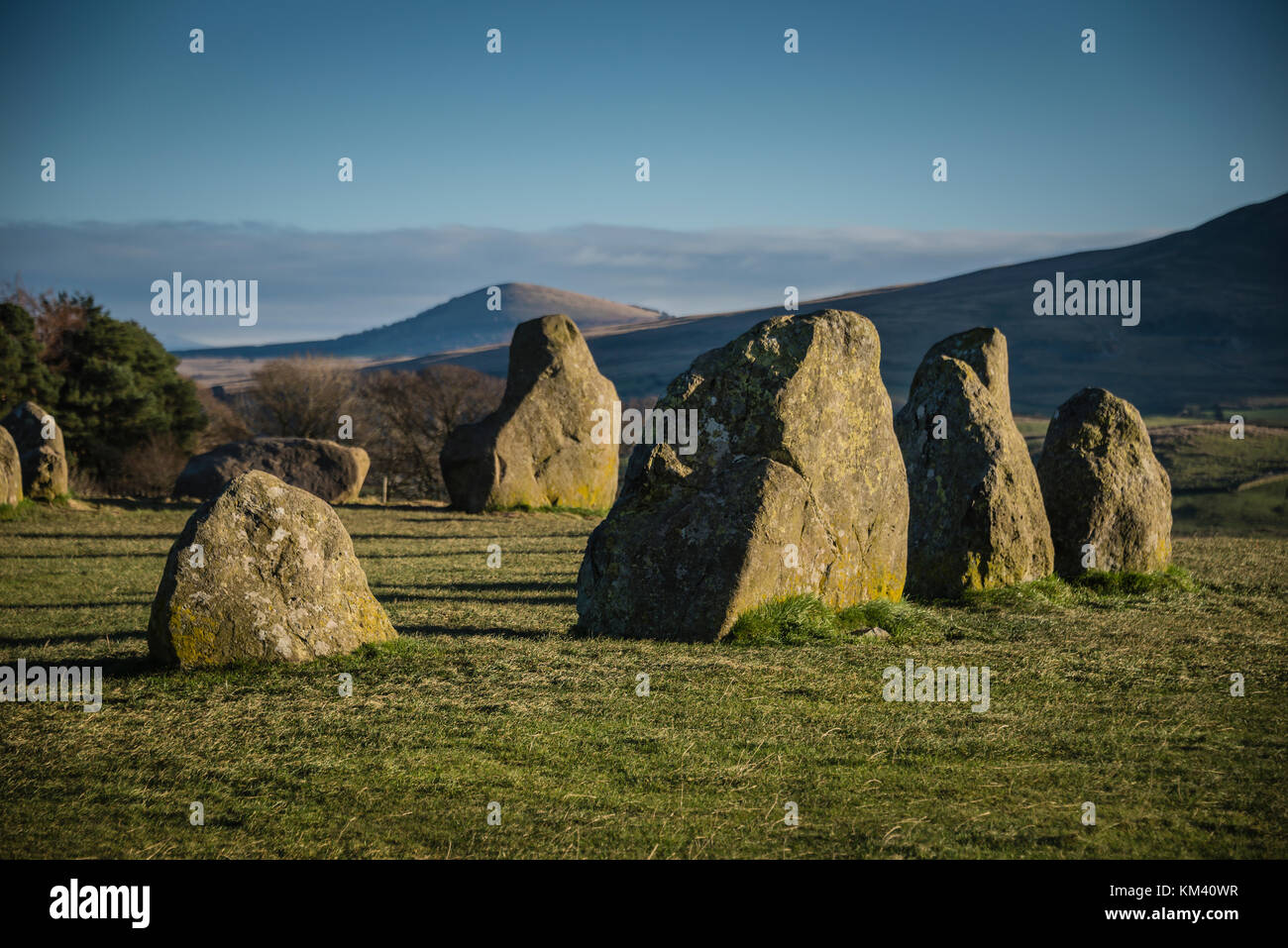 Castlerigg Stone Circle, Lake District inglese, vicino alla città di Keswick. Foto Stock
