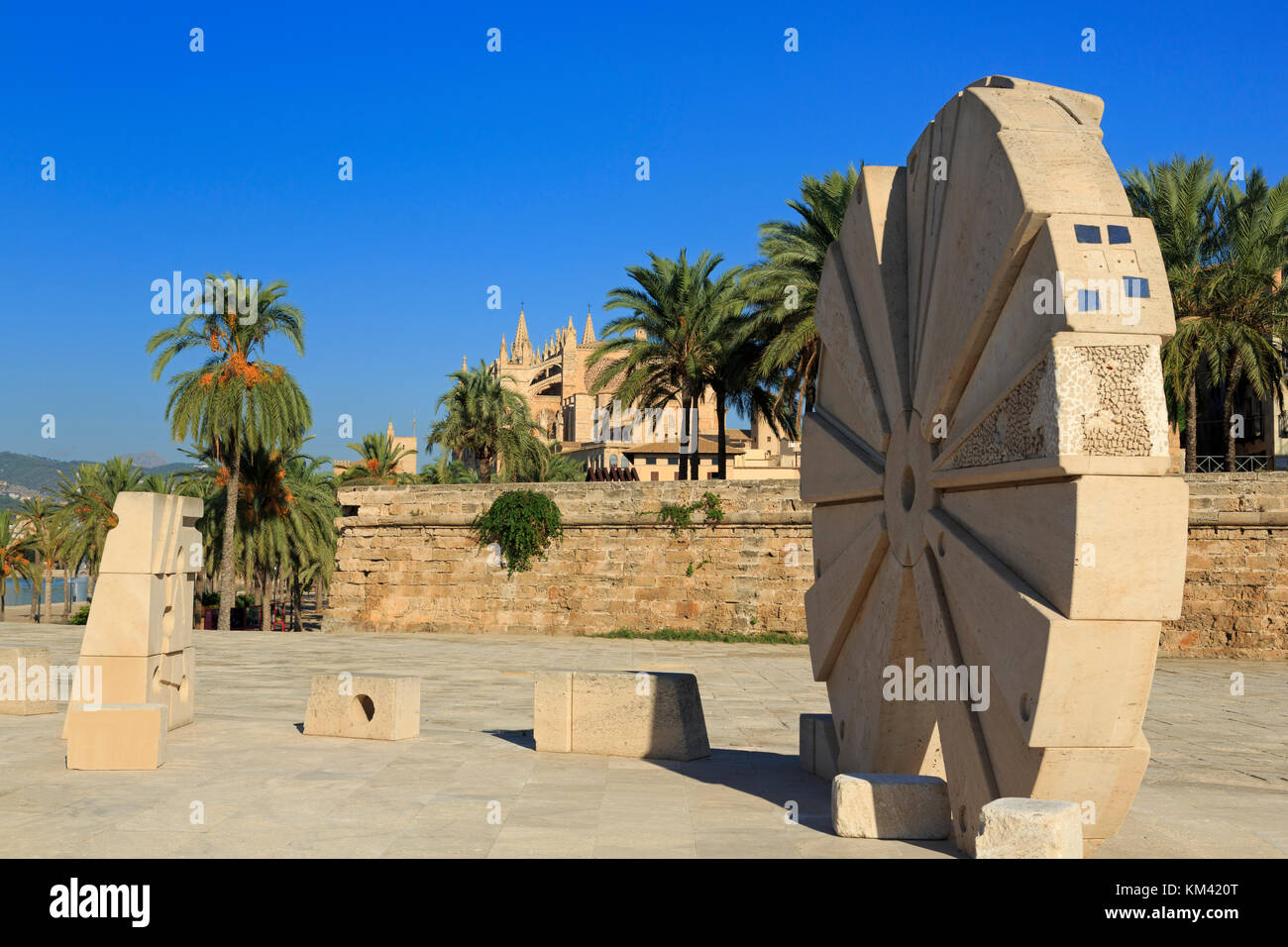 Scultura in parc del mar, Palma de Mallorca, Maiorca, isole belearic, Spagna, Europa Foto Stock