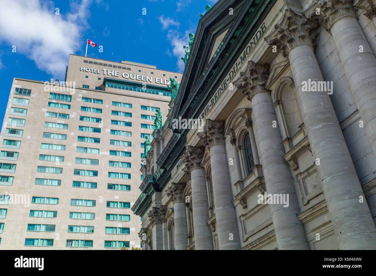 Montreal Quebec, Canada opinioni generali. Il Queen Elizabeth Hotel (in francese: Le Reine Élizabeth; nome ufficiale inglese Fairmont The Queen Elizabeth) è un hotel Foto Stock